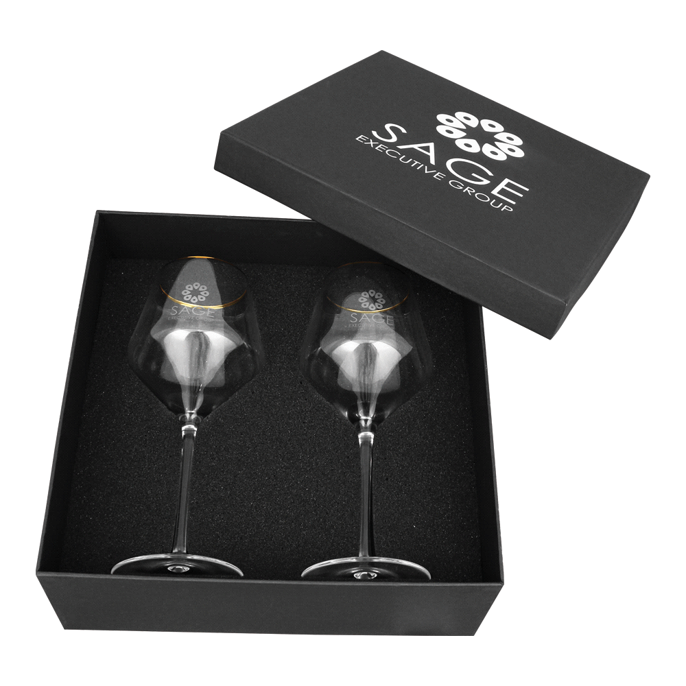 Gold Rim Wine Glass Set 400ml