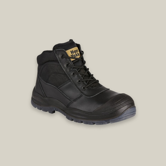 HARD YAKKA UTILITY SAFETY BOOT - BLACK