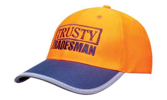 Luminescent Safety Cap with Reflective Trim