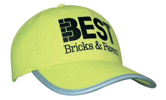 Luminescent Safety Cap with Reflective Trim