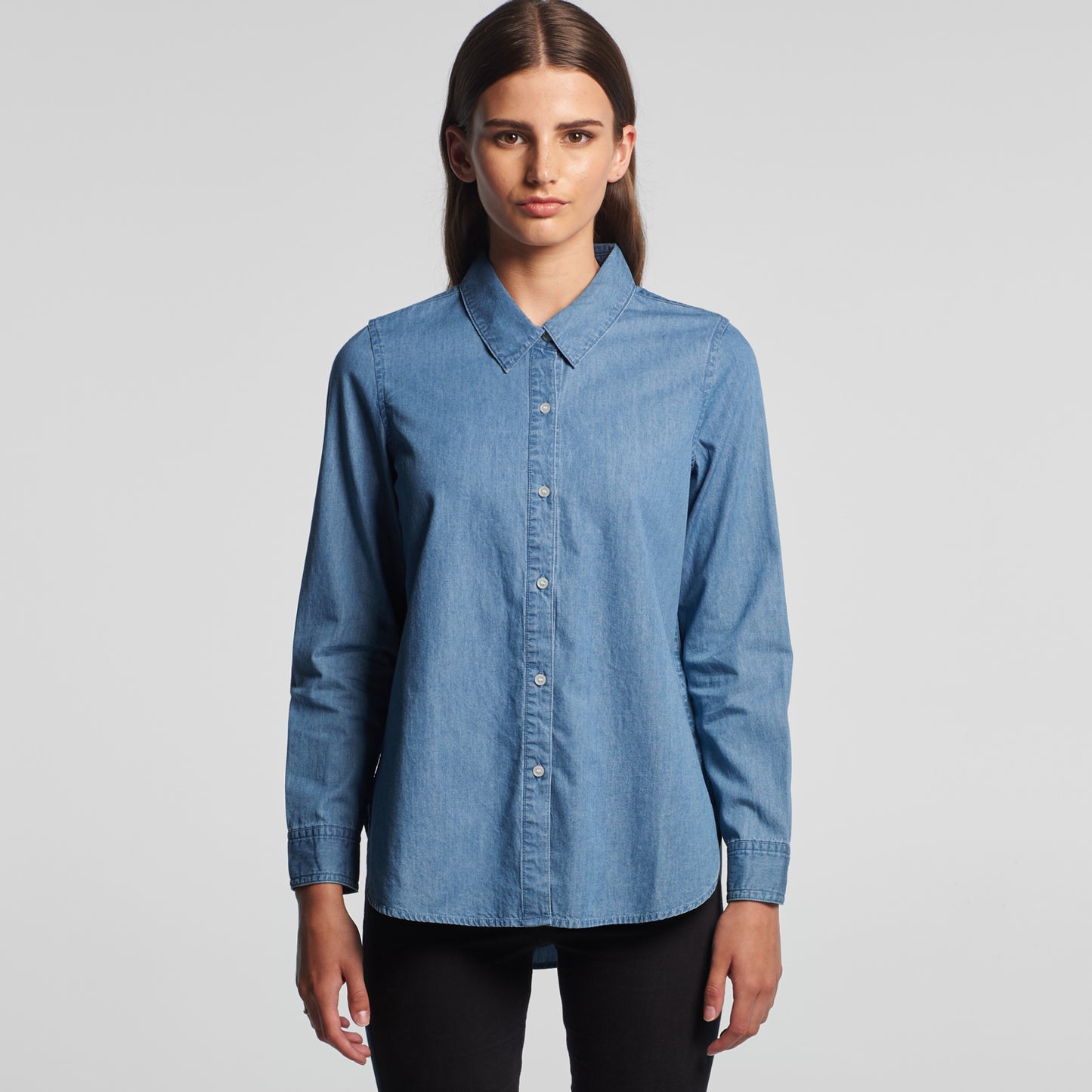 Wo's Blue Denim Shirt - 4042