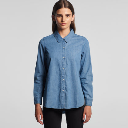 Wo's Blue Denim Shirt - 4042
