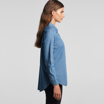 Wo's Blue Denim Shirt - 4042