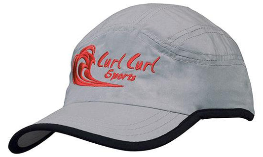 Microfibre Sports Cap with Trim on Edge of Crown & Peak