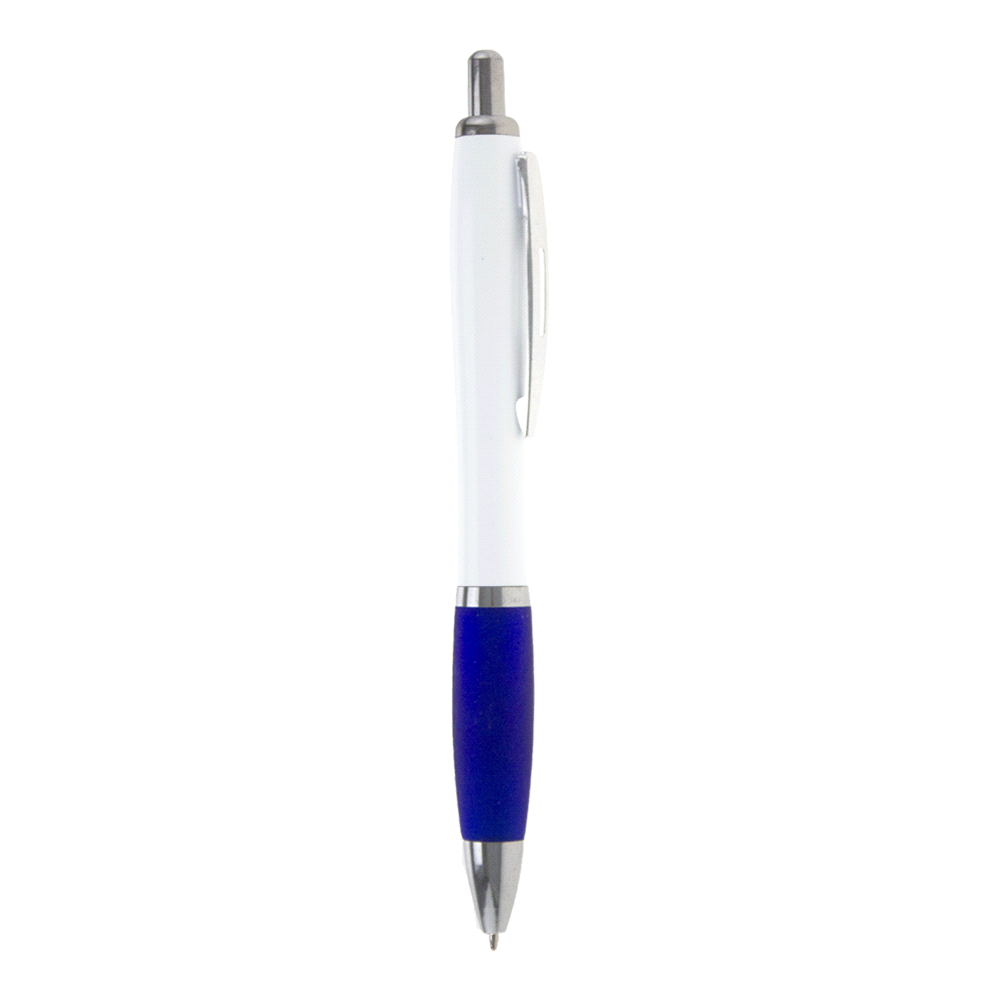 Nash Ballpoint Pen with White Barrel and Coloured Grip