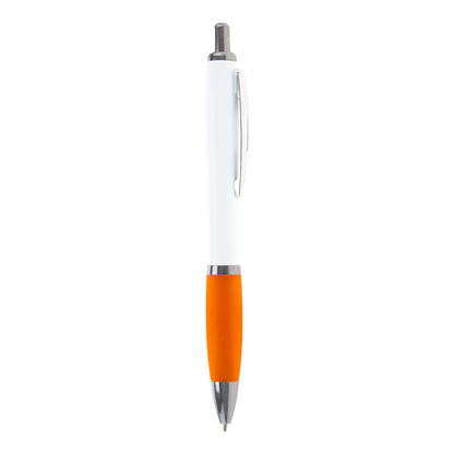 Nash Ballpoint Pen with White Barrel and Coloured Grip