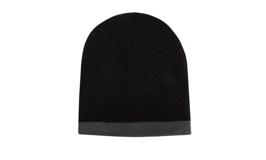 Roll Down Two Tone Acrylic Beanie - Toque