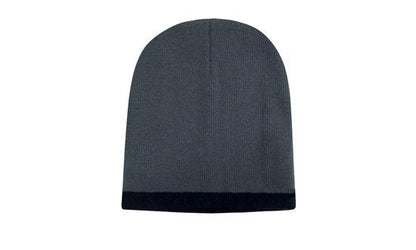 Roll Down Two Tone Acrylic Beanie - Toque