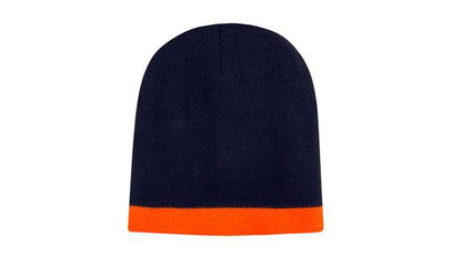 Roll Down Two Tone Acrylic Beanie - Toque