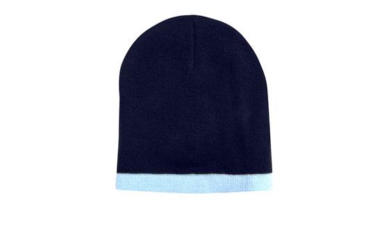 Roll Down Two Tone Acrylic Beanie - Toque