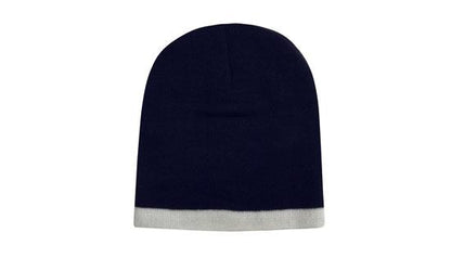 Roll Down Two Tone Acrylic Beanie - Toque