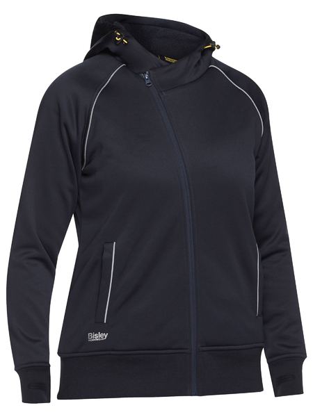 Women's Fleece Zip Front Hoodie with Sherpa Lining