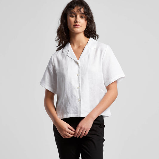 Wo's Linen S/S Shirt - 4420