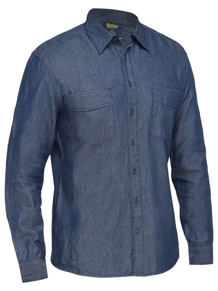 Mens Long Sleeve Denim Work Shirt