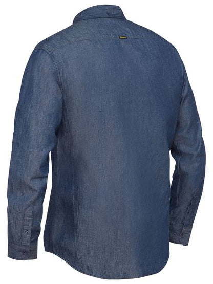 Mens Long Sleeve Denim Work Shirt