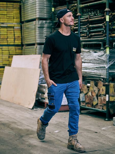 Flx and Move™ Stretch Denim Cargo Cuffed Pants