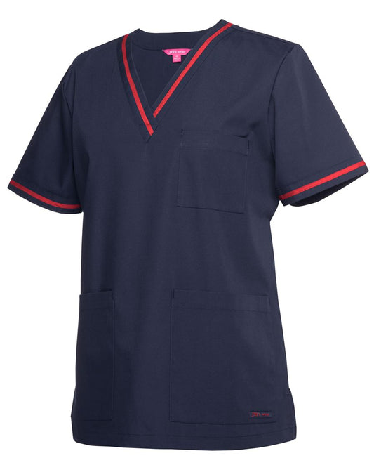 JB's Ladies Contrast Scrubs Top
