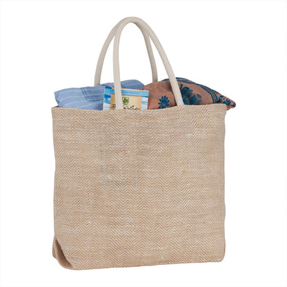 Herringbone Jute Tote