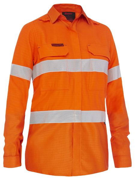 Apex 185 Women's Taped Hi Vis Ripstop FR Vented Shirt