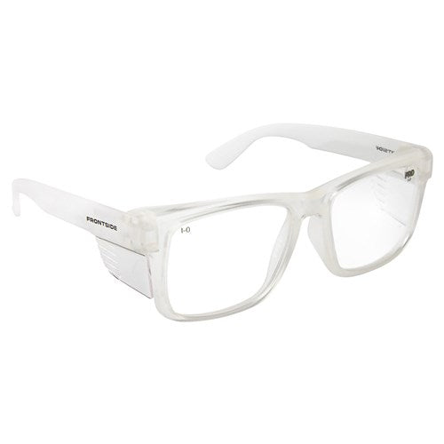 SAFETY GLASSES FRONTSIDE CLEAR LENS WITH CLEAR FRAME - VALUE PACK