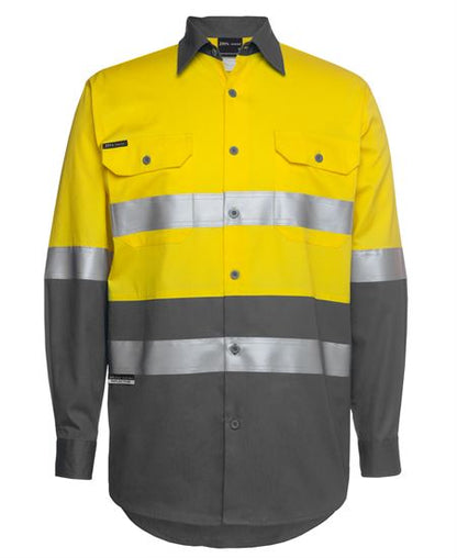 JB's Hi Vis L/S (D+N) 150G Work Shirt