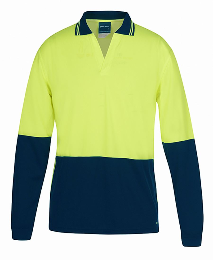 JB's Hi Vis L/S Non Button Polo