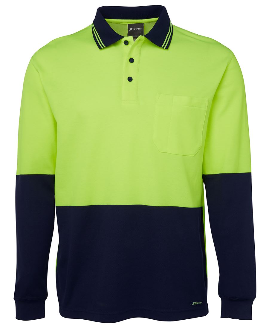 JB's Hi Vis L/S Cotton Back Polo