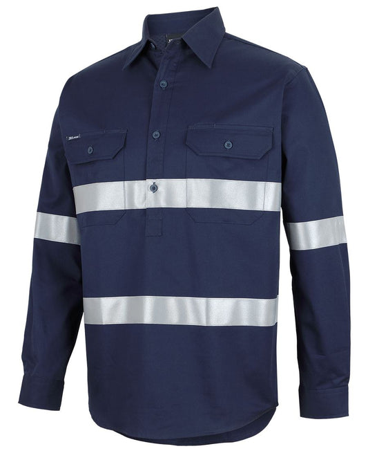 JB's Close Front L/S 150g Work Shirt Reflective Tape