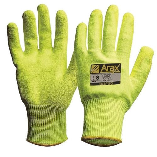 Arax Gold Hi-Vis Yellow With Hi-Vis Yellow PU Palm