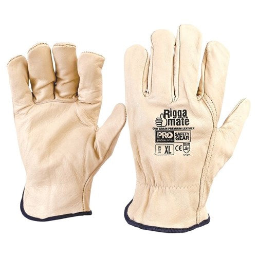 Riggamate Beige Premium Cowgrain Gloves