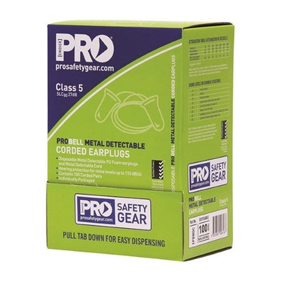 Probell Metal Detectable Earplugs Corded