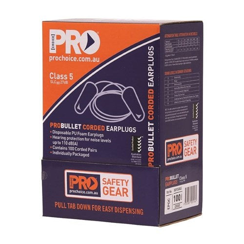 Probullet Disposable Earplugs Corded