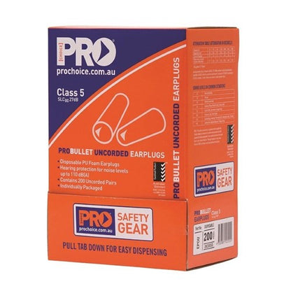 Probullet Disposable Uncorded Earplugs Uncorded - Box