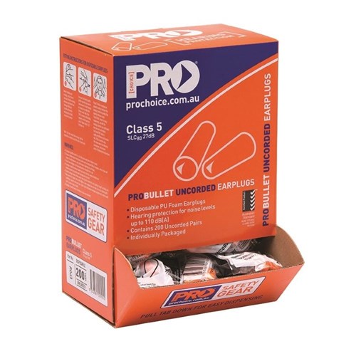 Probullet Disposable Uncorded Earplugs Uncorded