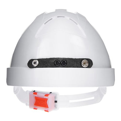 V9 Hard Hat Vented + Lamp Bracket Pushlock Harness - White