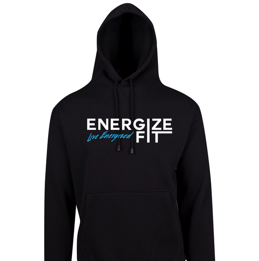 Energize Fit Fleece Hoodie - white/blue logo