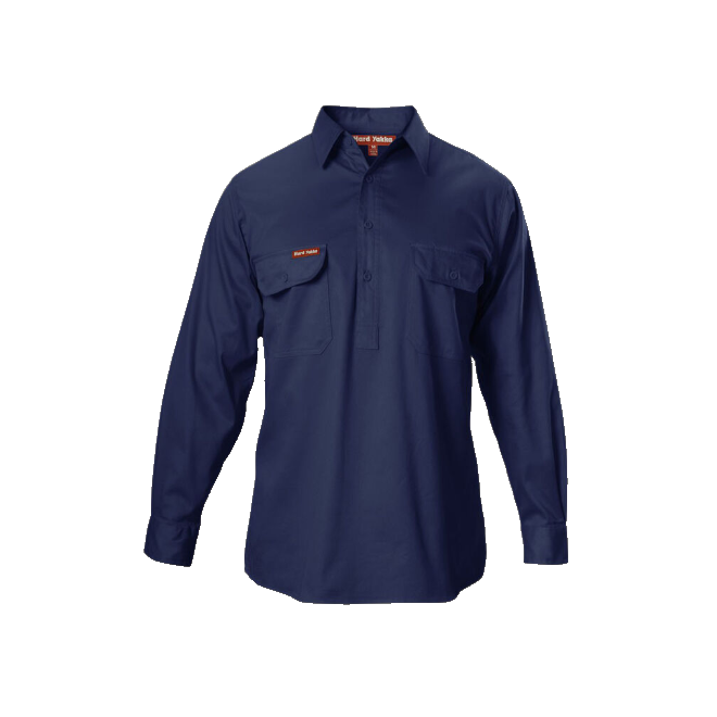 LONGSLEEVEDRILLCLOSEDFRONTSHIRTY07530-NAVY