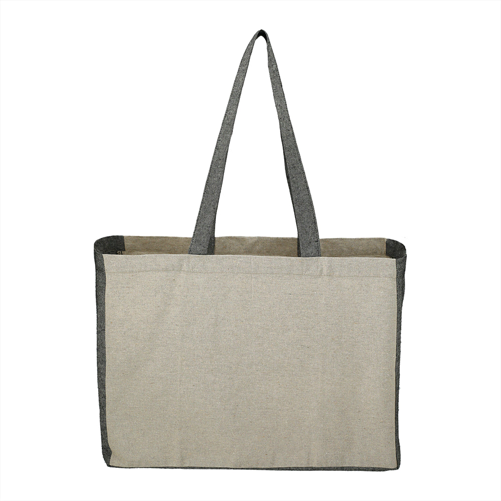 Recycled Cotton Contrast Side Shopper Tote 18L