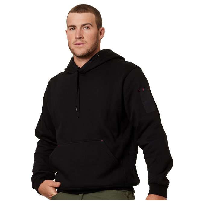 Black workwear fleece hoodie