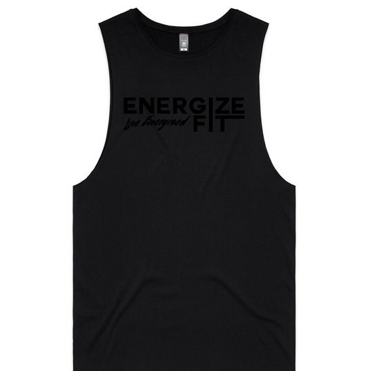 Energize Fit Black Barnard Tank - black logo