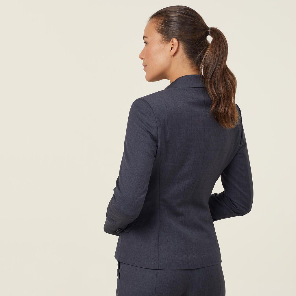 Sharkskin 2 Button Mid-Length Detail Jacket