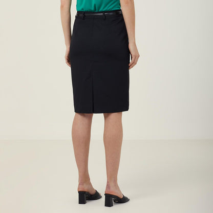 Poly Viscose Stretch Twill Mid-Length Pencil Skirt