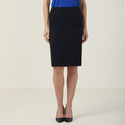 Dobby Stretch Panel Pencil Skirt