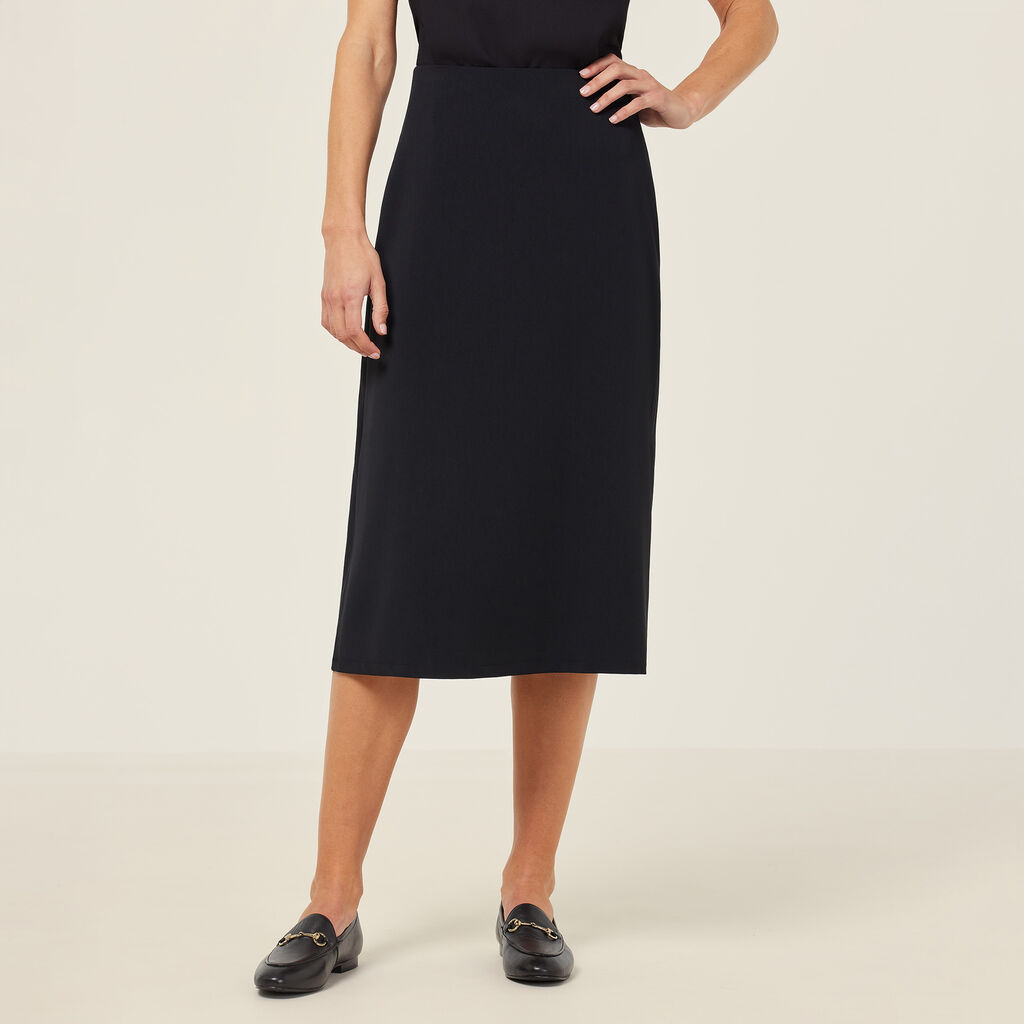 Crepe Stretch Midi Length A-line Skirt