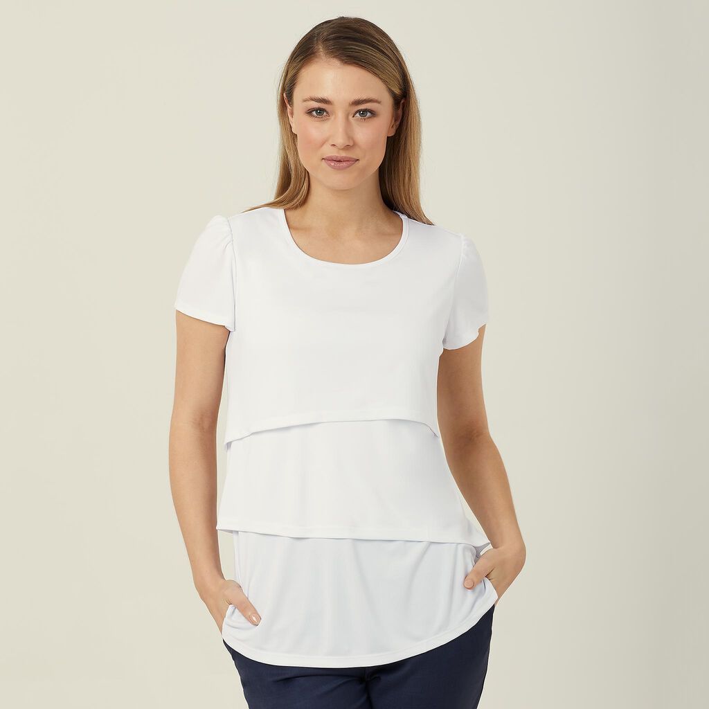 Matt Jersey Short Sleeve Layered Top