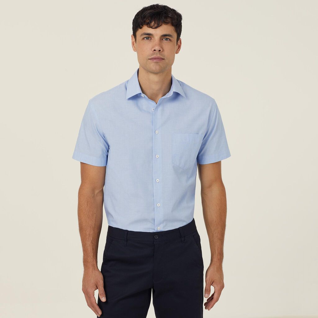 Poly Cotton End On End Short Sleeve Shirt