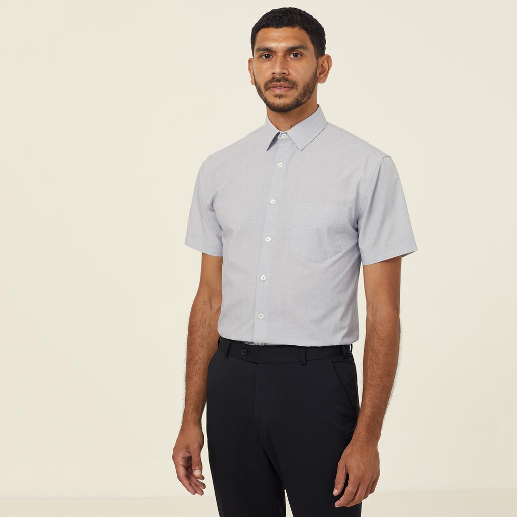 Poly Cotton End On End Short Sleeve Shirt