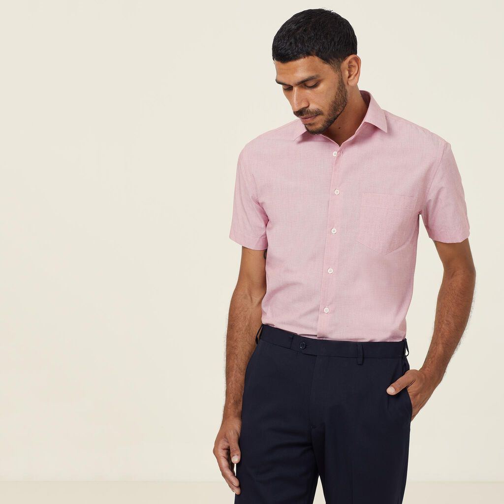 Poly Cotton End On End Short Sleeve Shirt