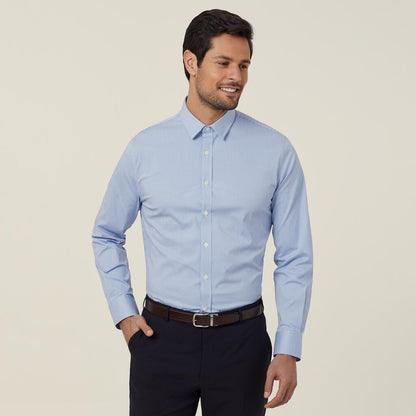 Avignon Gingham Check Stretch Long Sleeve Slim Shirt