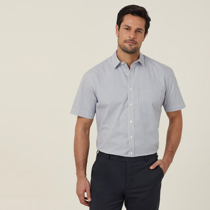 Avignon Fine Block Stripe Stretch Short Sleeve Shirt